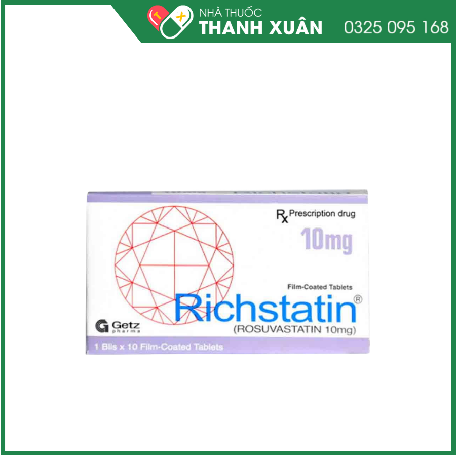 Richstatin 10mg giảm nồng độ cholesterol toàn phần